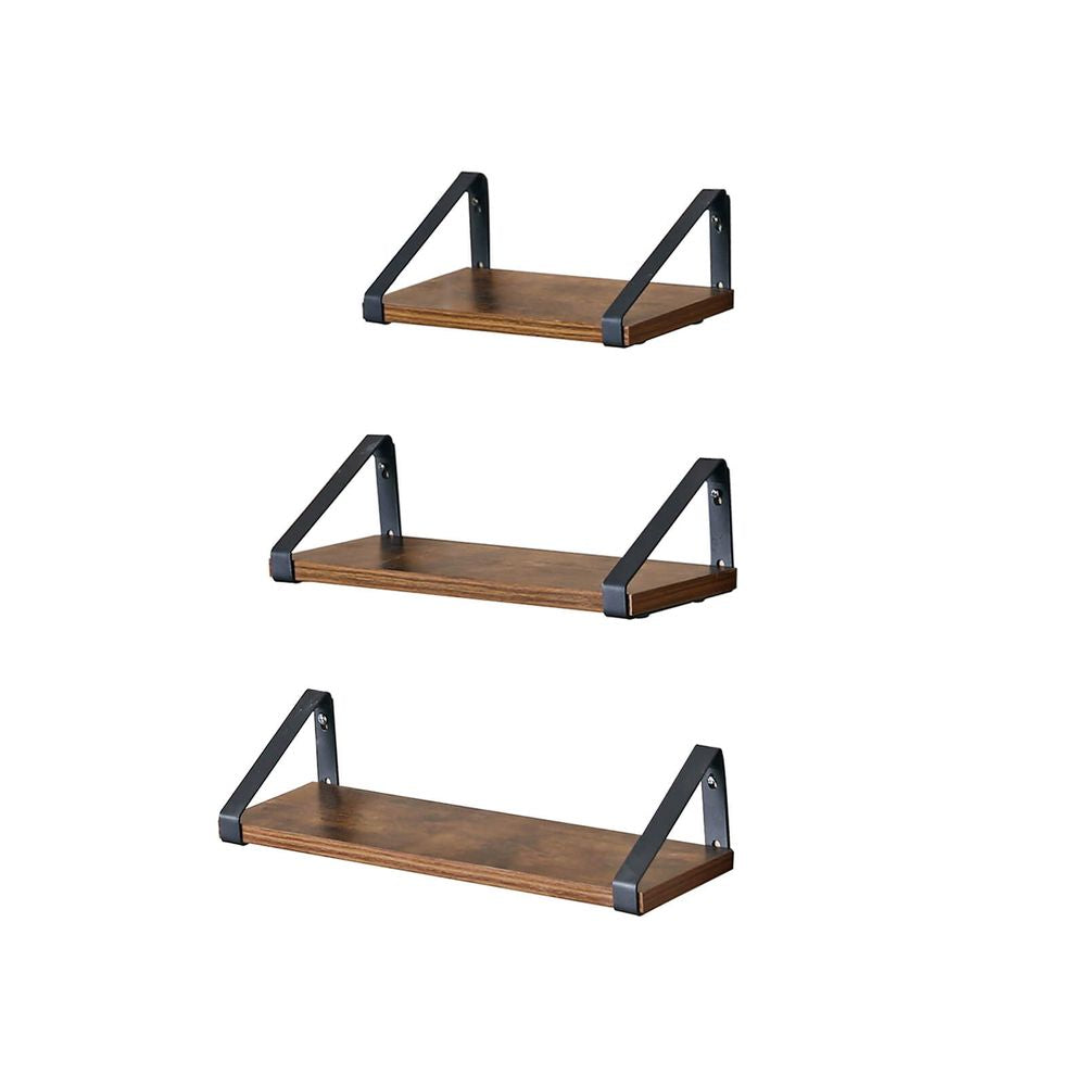Industriële look wandplanken - Vintagebruin (Set van 3)