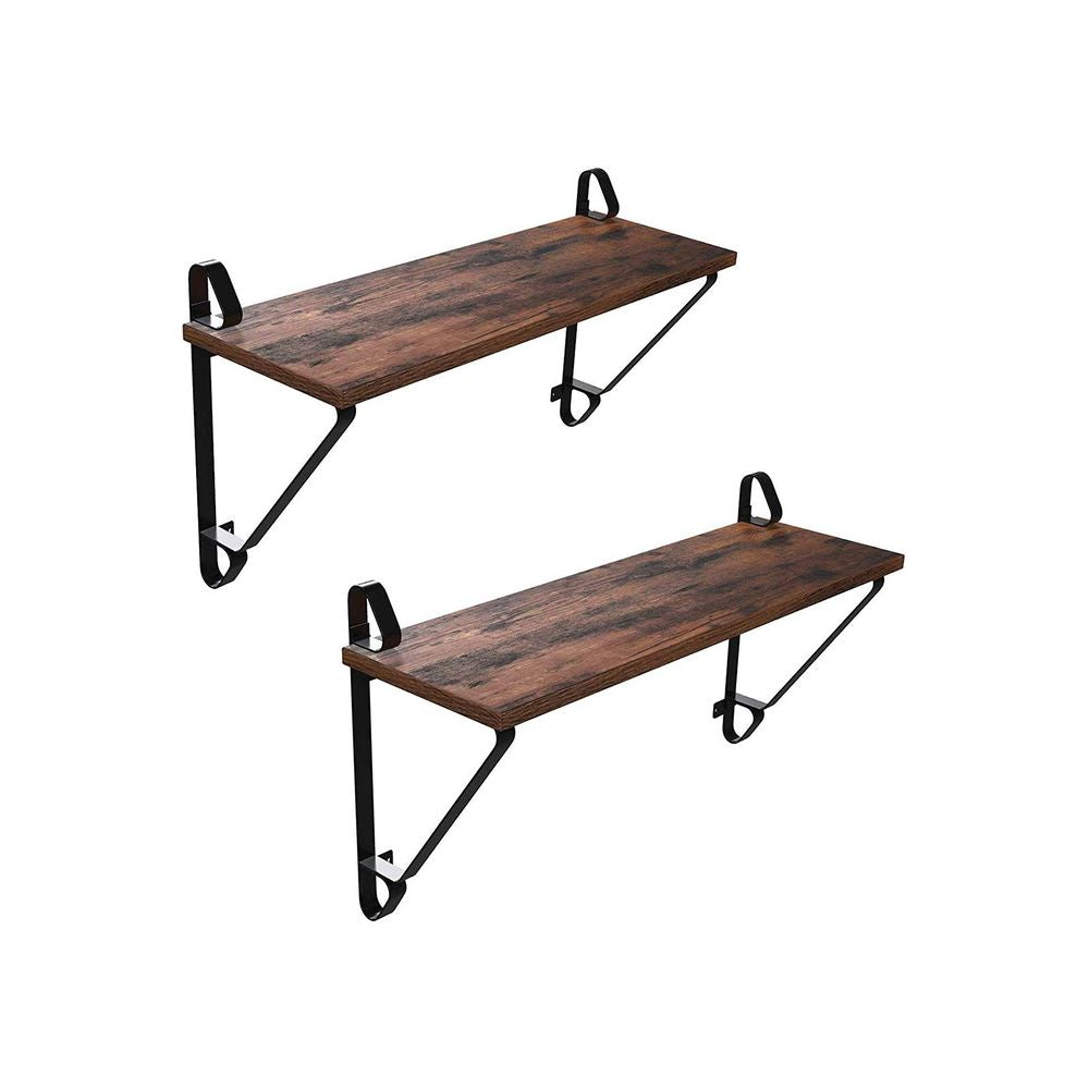 Wandplanken in industriële stijl - Rustiek bruin (Set van 2)