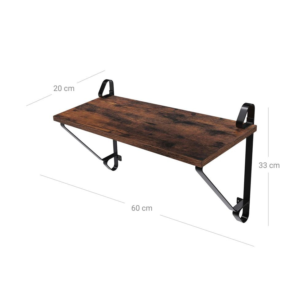 Wandplanken in industriële stijl - Rustiek bruin (Set van 2)