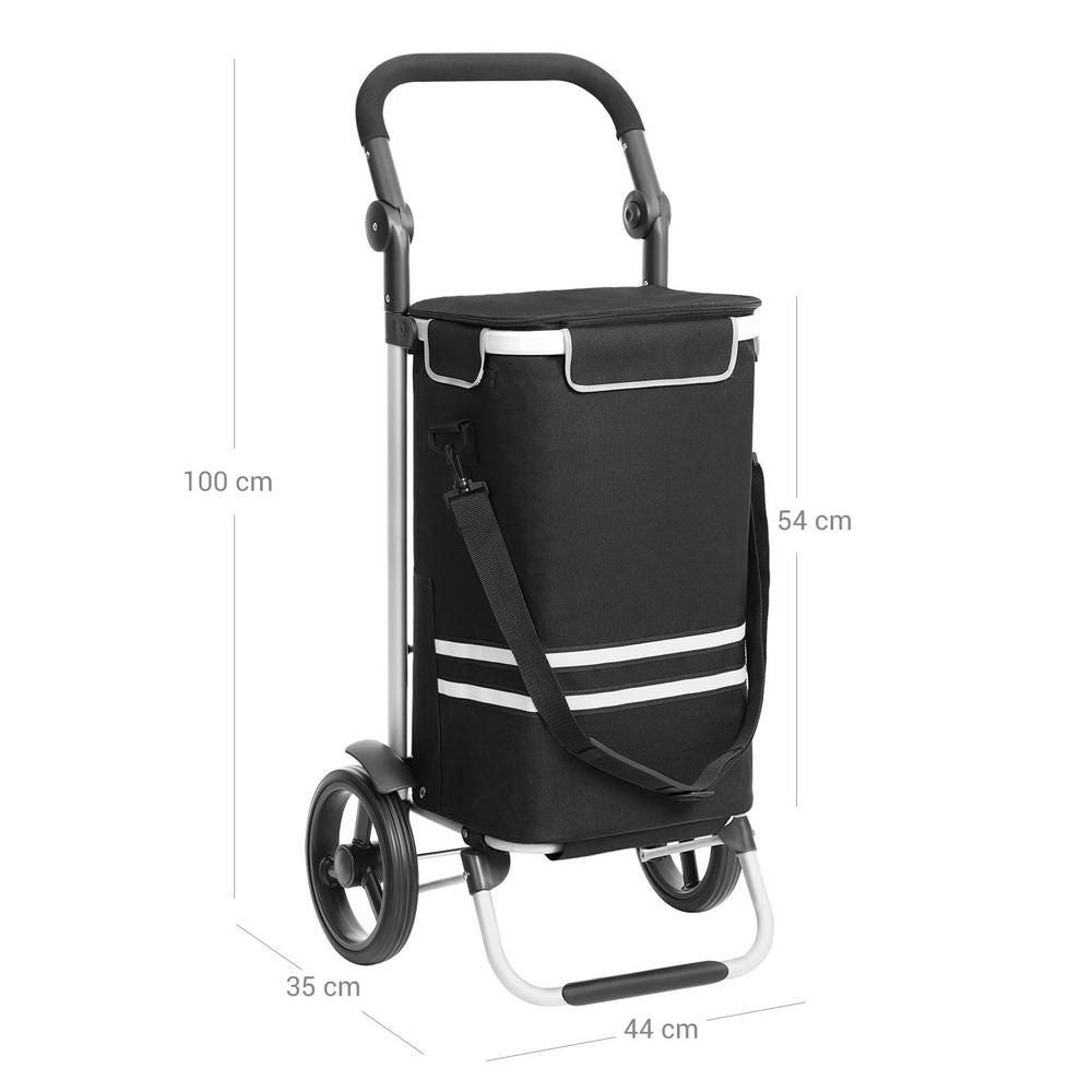 Boodschappentrolley met koelvak 35L - Zwart