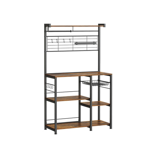 Opbergkast met planken, haken & messenhouder - Vintagebruin
