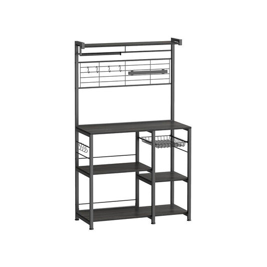 Opbergkast met planken, haken & messenhouder - Ebbenhout Zwart
