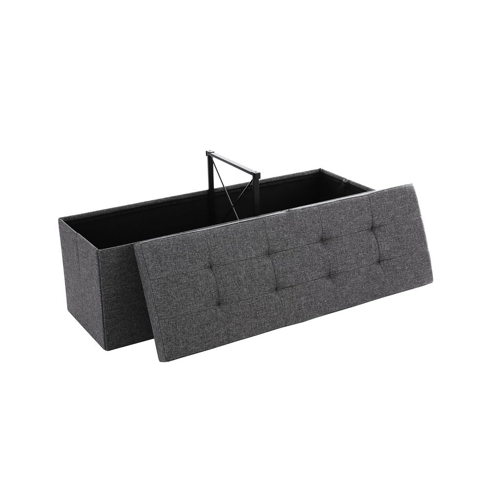Bank met scharnierdeksel 110 cm - Leigrijs