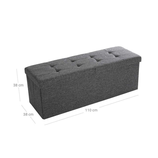 Bank met scharnierdeksel 110 cm - Leigrijs