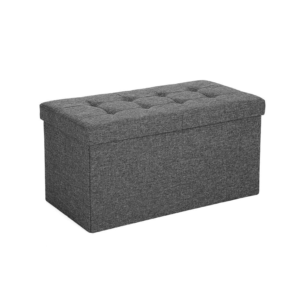 Bank met scharnierdeksel 76 cm - Donkergrijs