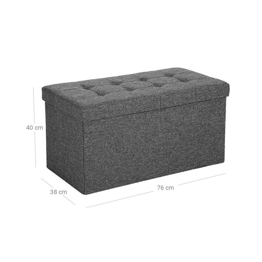 Bank met scharnierdeksel 76 cm - Donkergrijs