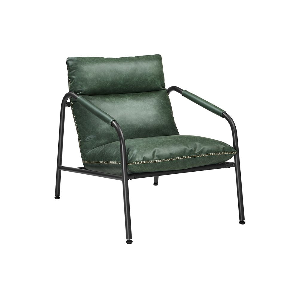 Armleuningstoel met metalen frame - Bosgroen