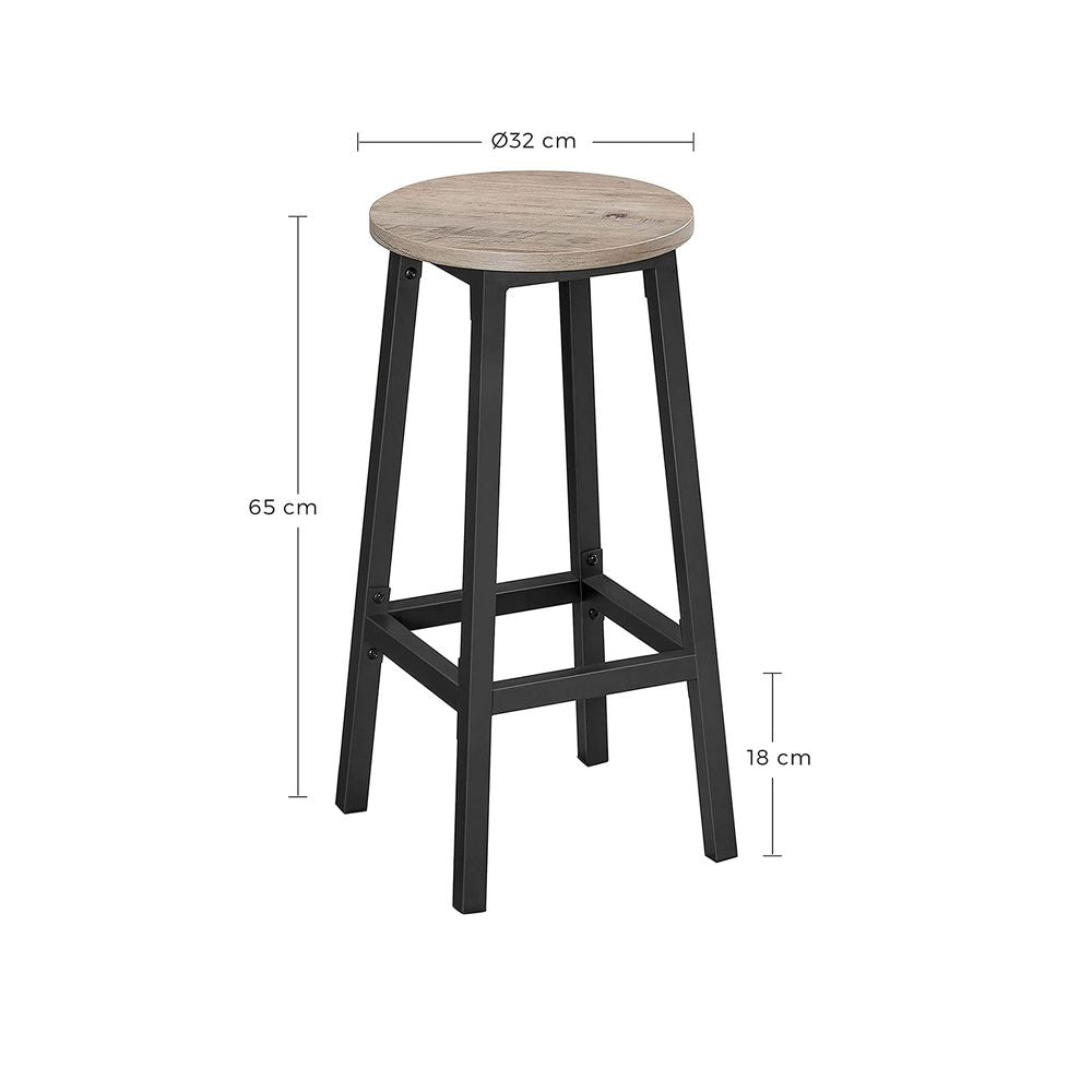 Barkruk set van 2  - Greige + Zwart