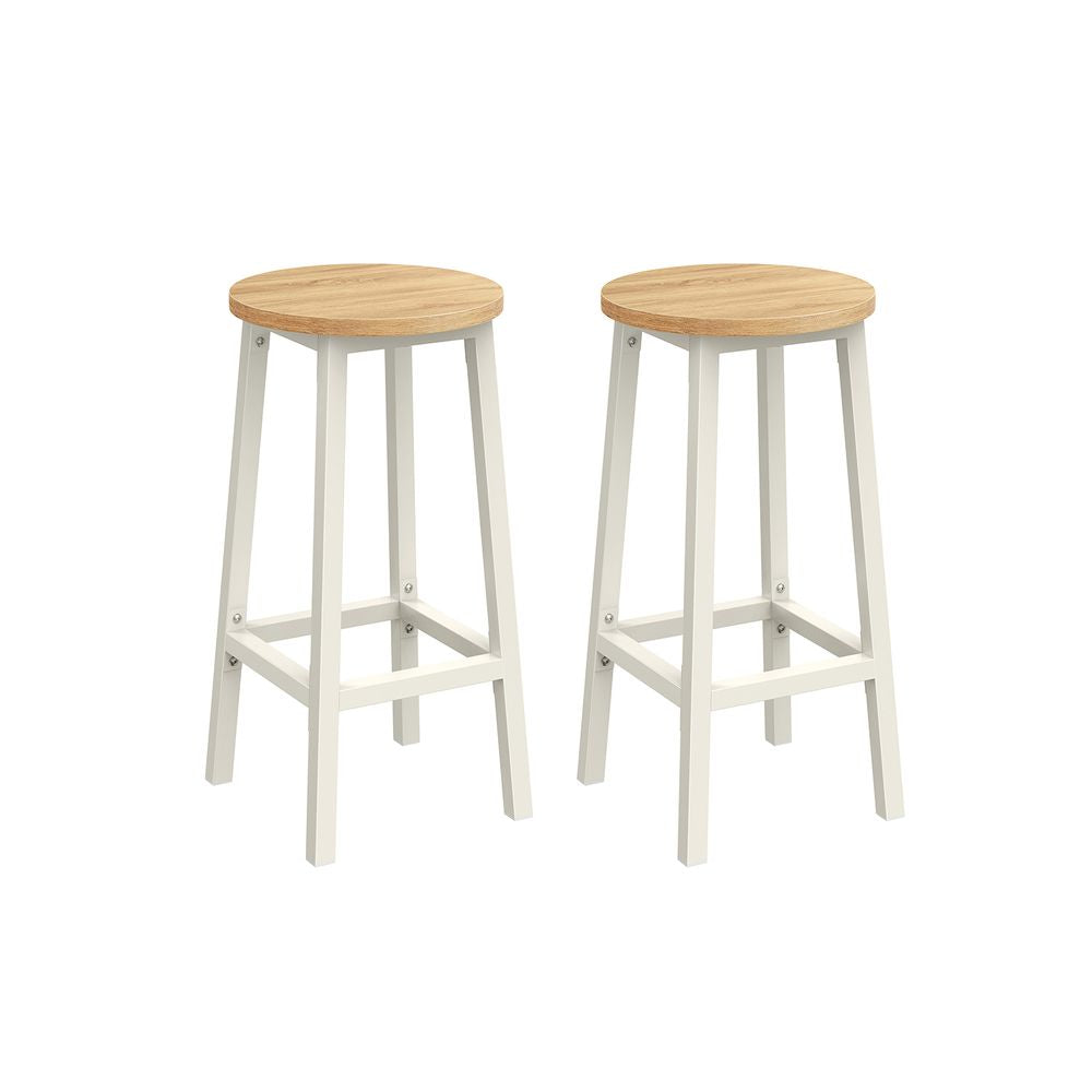 Barkruk set van 2 - Eikenbeige + Wit