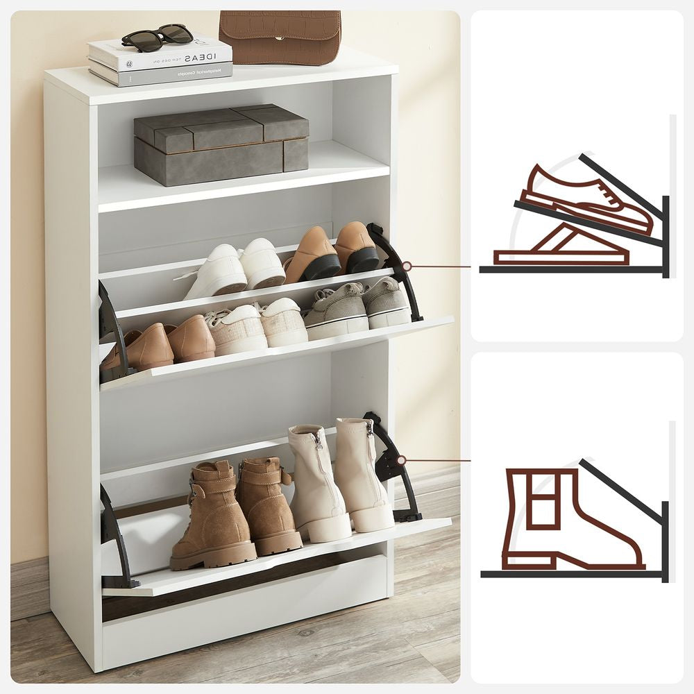 Schoenenkast met 2 kleppen - Wit