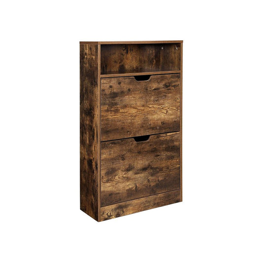 Schoenenkast met 2 kleppen - Vintagebruin