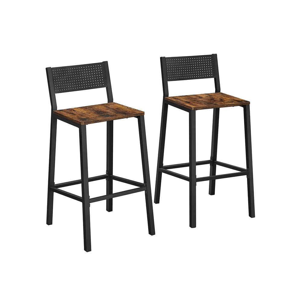 Barkruk set van 2 - Vintagebruin + Zwart