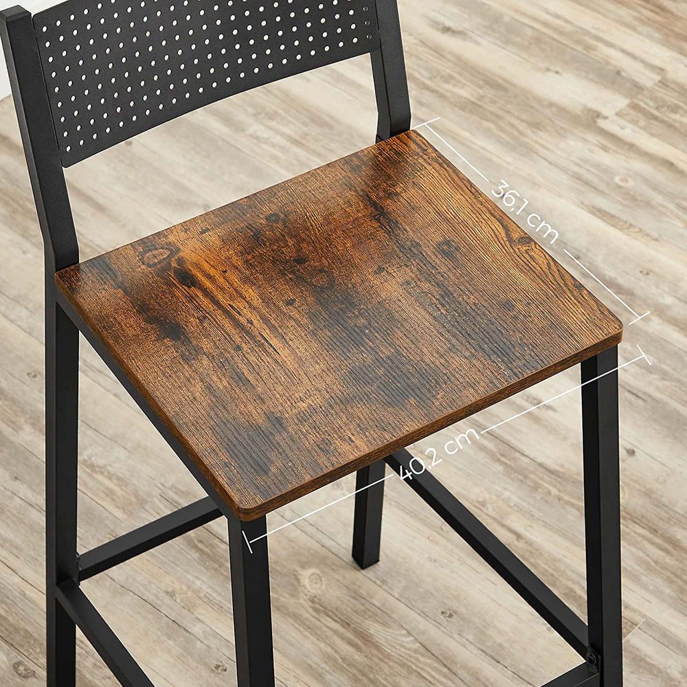Barkruk set van 2 - Vintagebruin + Zwart
