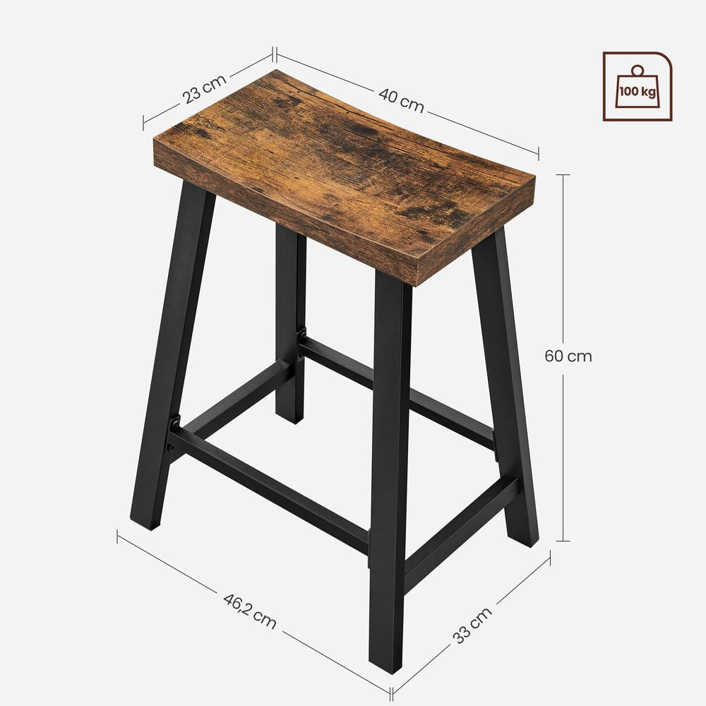 Barkruk set van 2 - Vintagebruin + Zwart