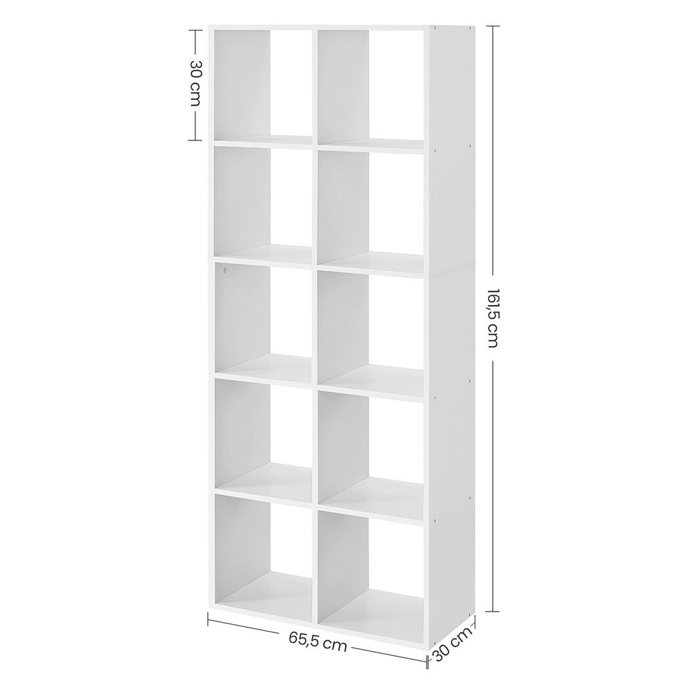 Boekenkast met 10 vakken - Wit