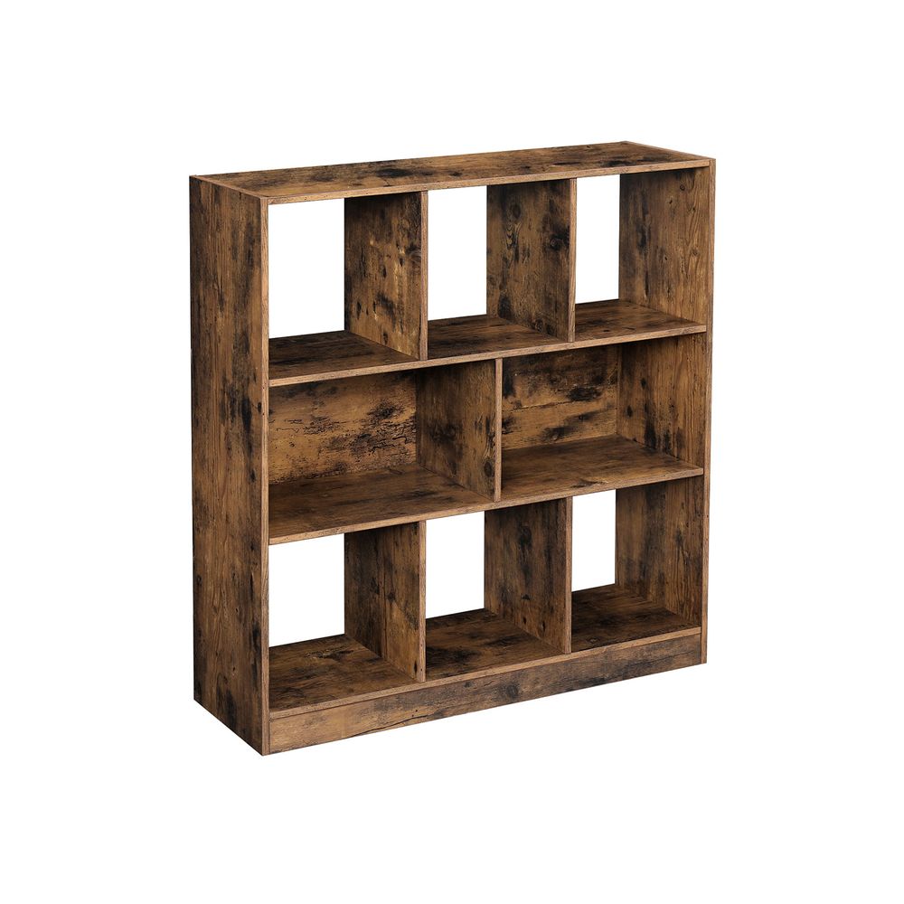 Boekenkast 8 vakken 97,5x30x100 cm - Vintagebruin