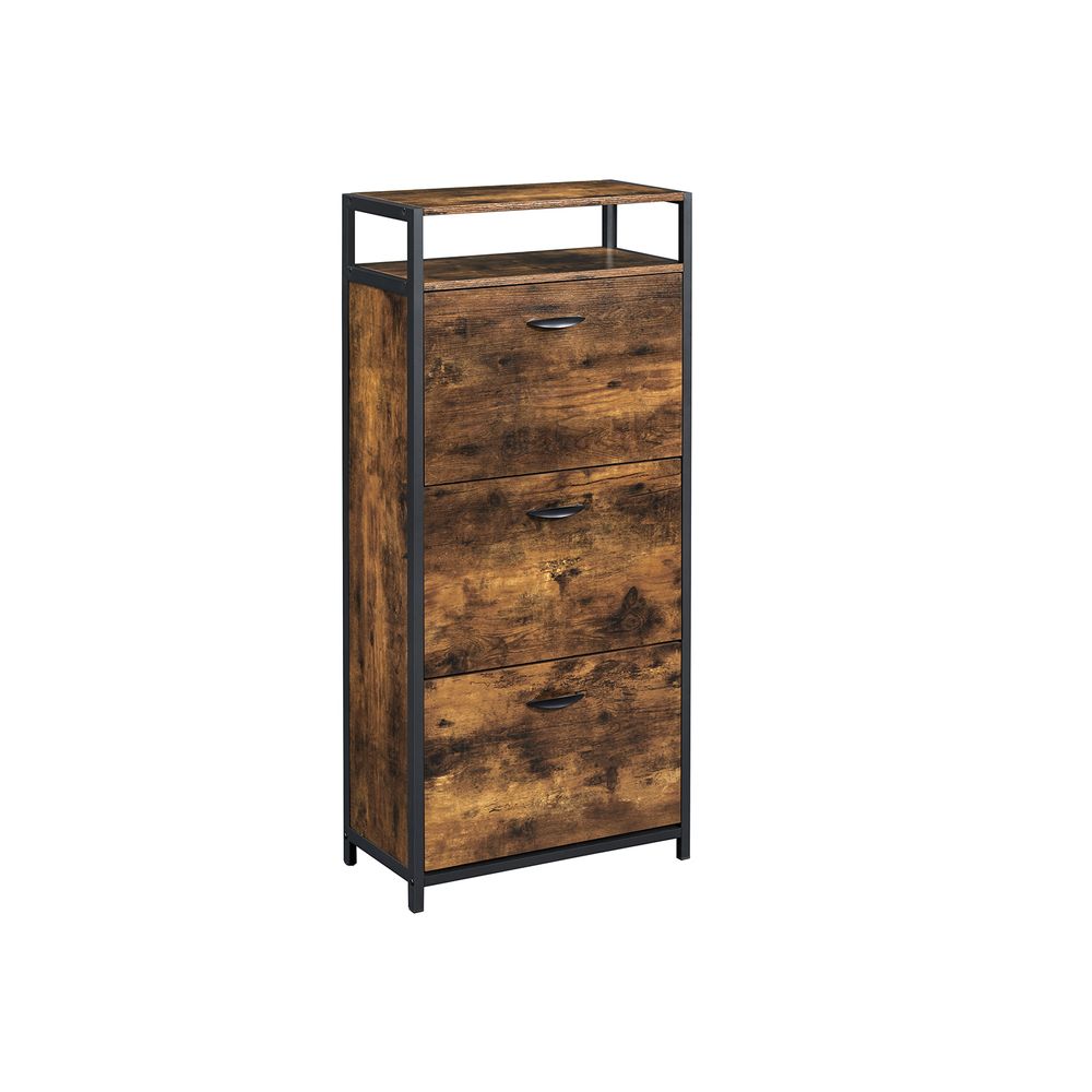 Schoenenkast met 3 kleppen - Vintagebruin