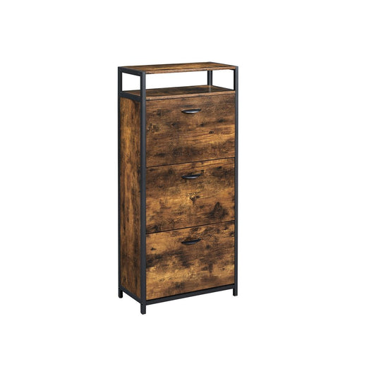 Schoenenkast met 3 kleppen - Vintagebruin