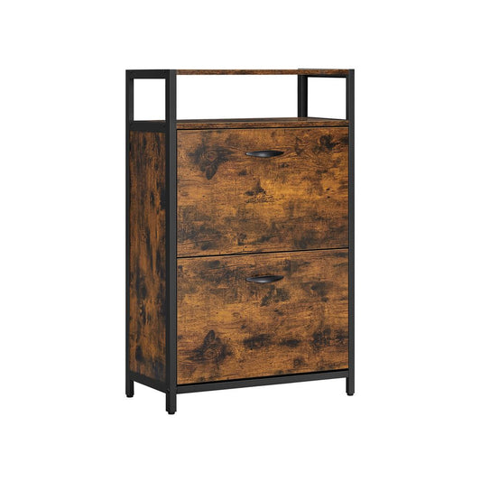 Schoenenkast met 2 kleppen - Vintagebruin