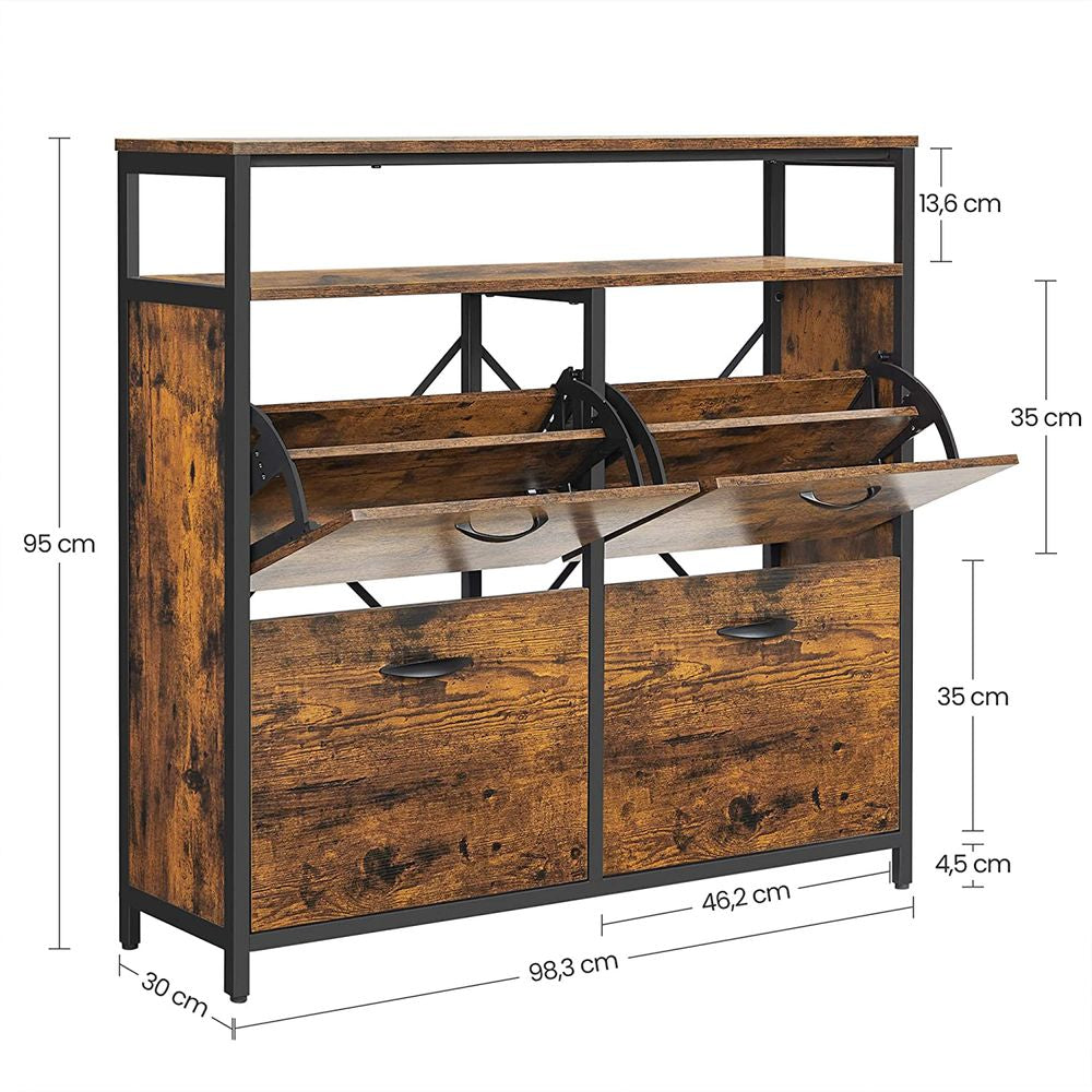 Schoenenkast met 4 kleppen - Vintage