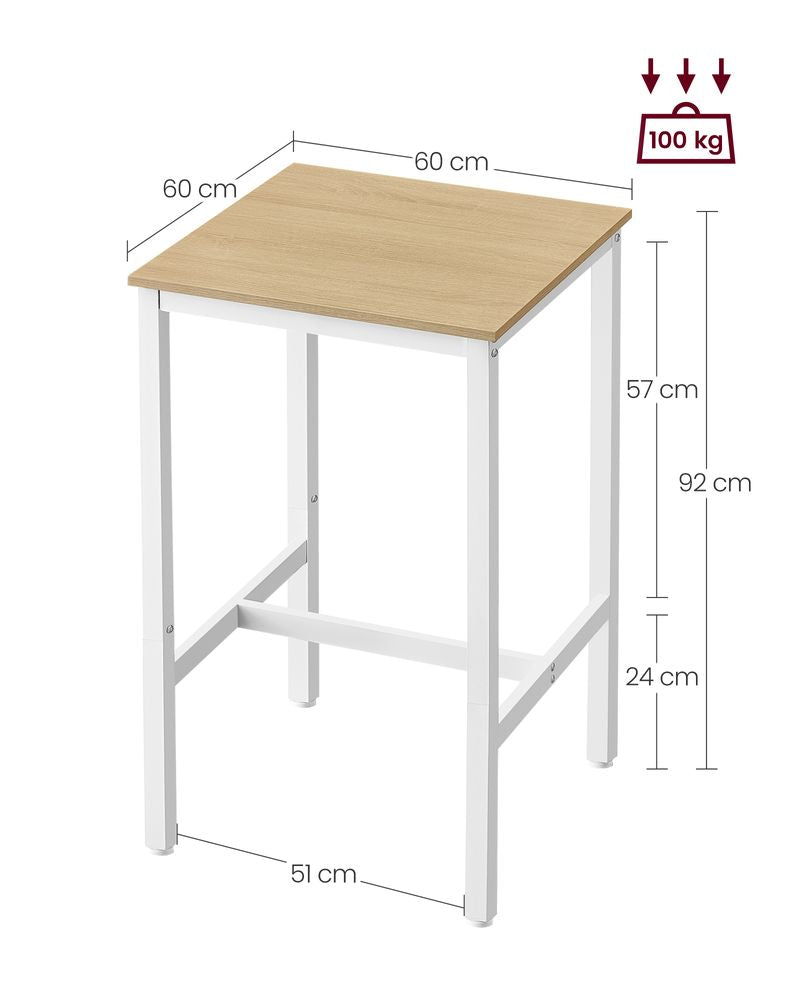 Bartafel - Eikenbeige Wit (60 x 60 x 92 cm)