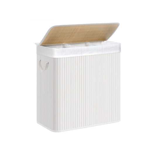 Wasmand met 3 vakken 150L - Wit