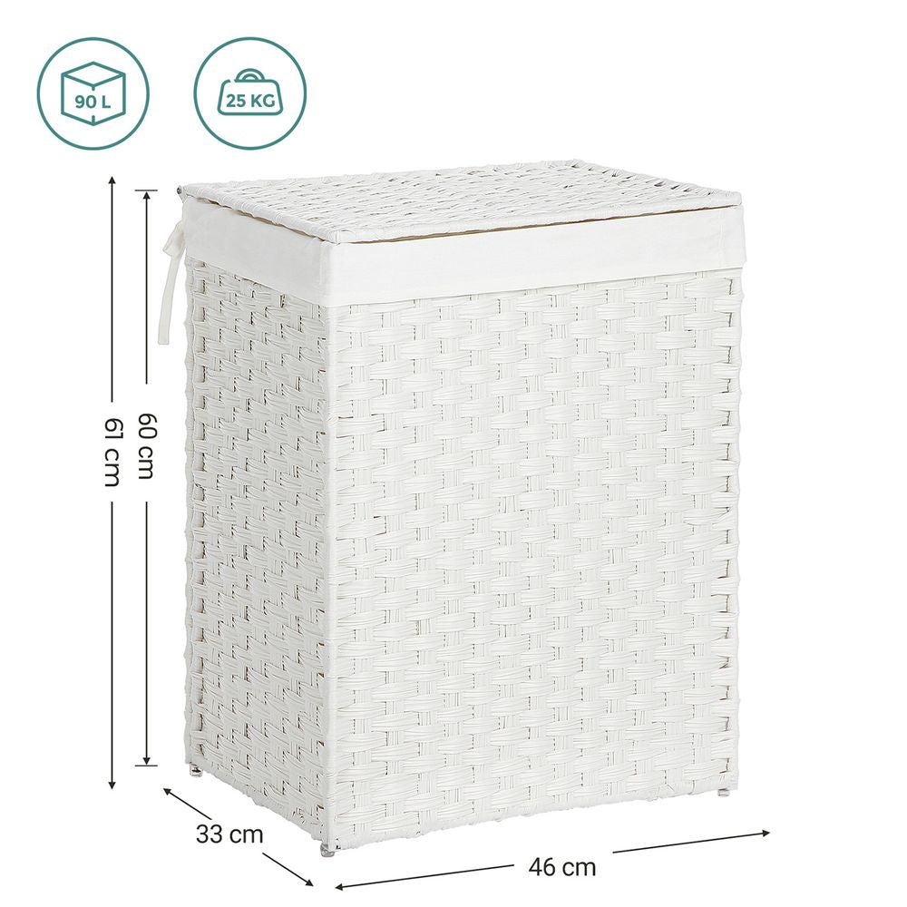 Wasmand Polyrotan 90L - Wit