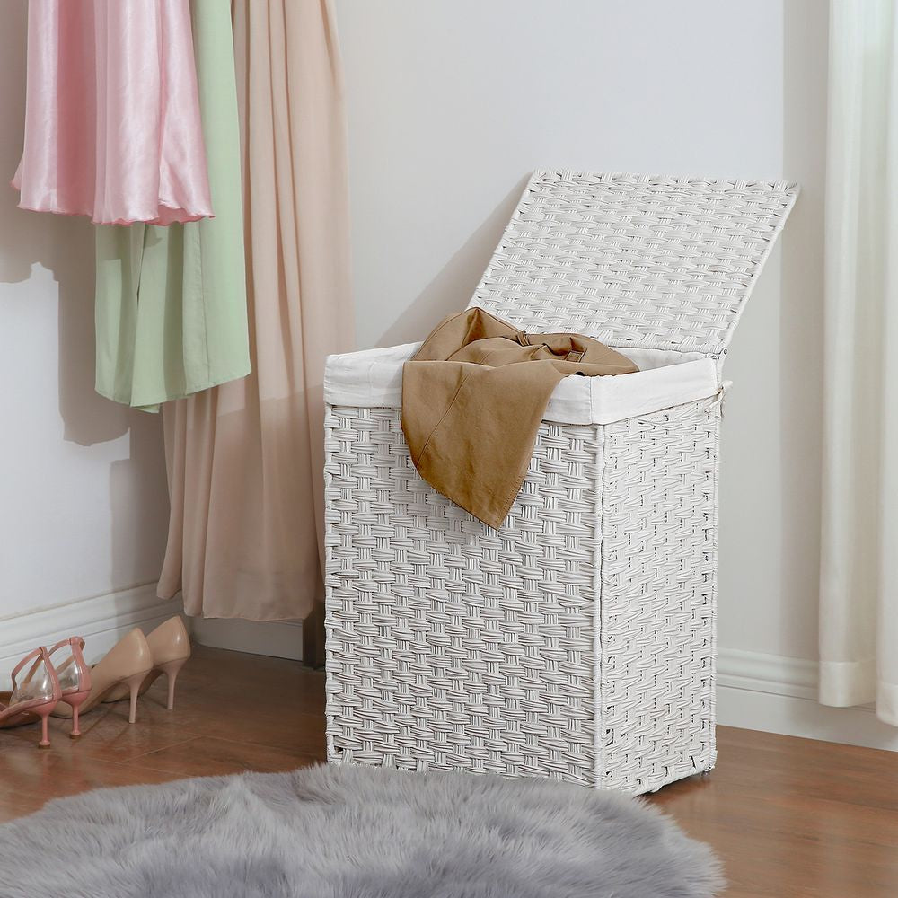 Wasmand Polyrotan 90L - Wit