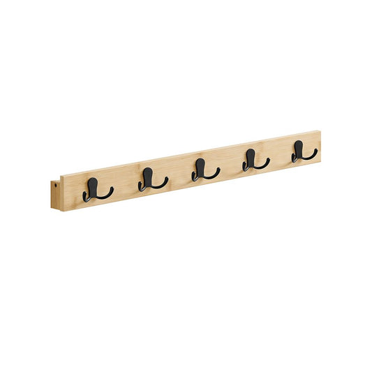Kapstok met plank en metalen haken - Natural Beige