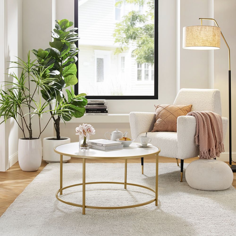 Ronde salontafel met metalen frame