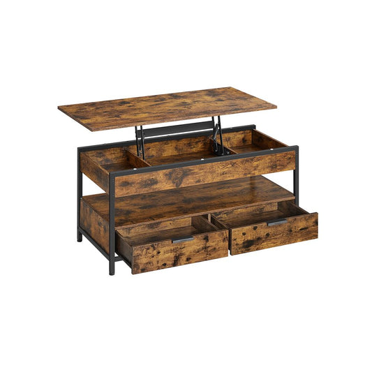 Salontafel met lades vintage Bruin