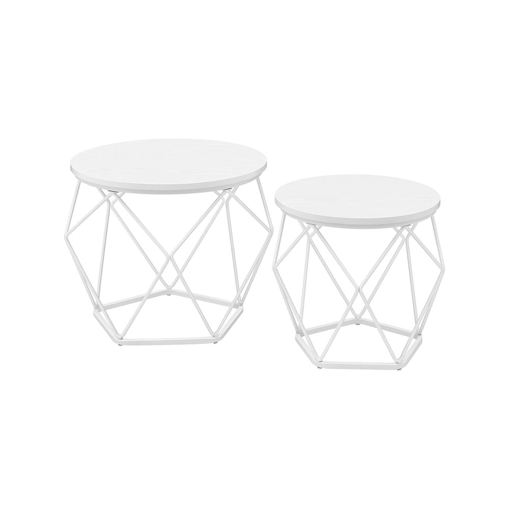 Set van 2 salontafels vintage bruin en zwart