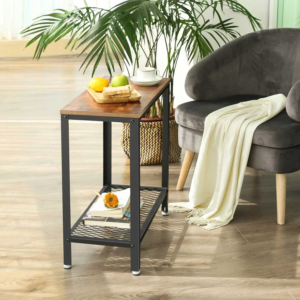 Bijzettafel in industriële stijl met plank