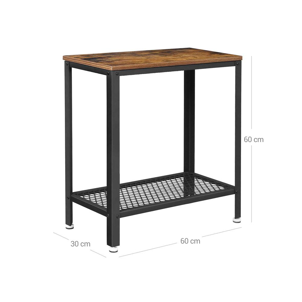 Bijzettafel in industriële stijl met plank