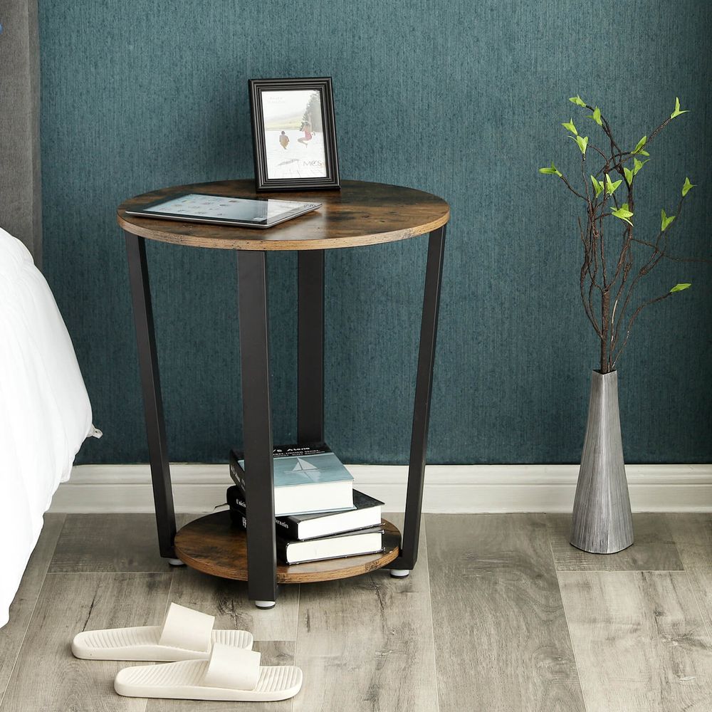 Industrieel design bijzettafel rond