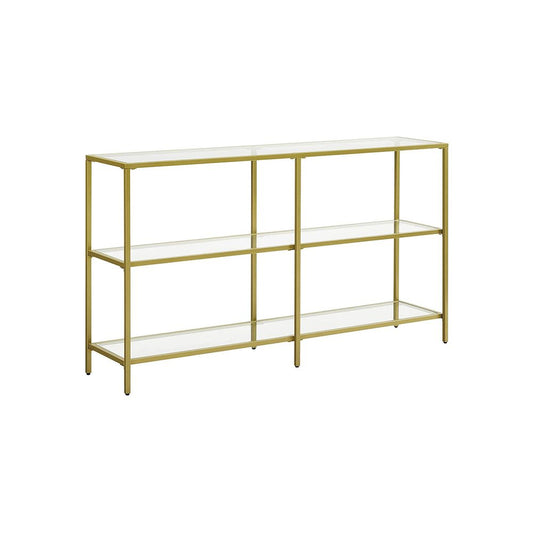 Consoletafel met 3 niveaus van gehard glas - Goud