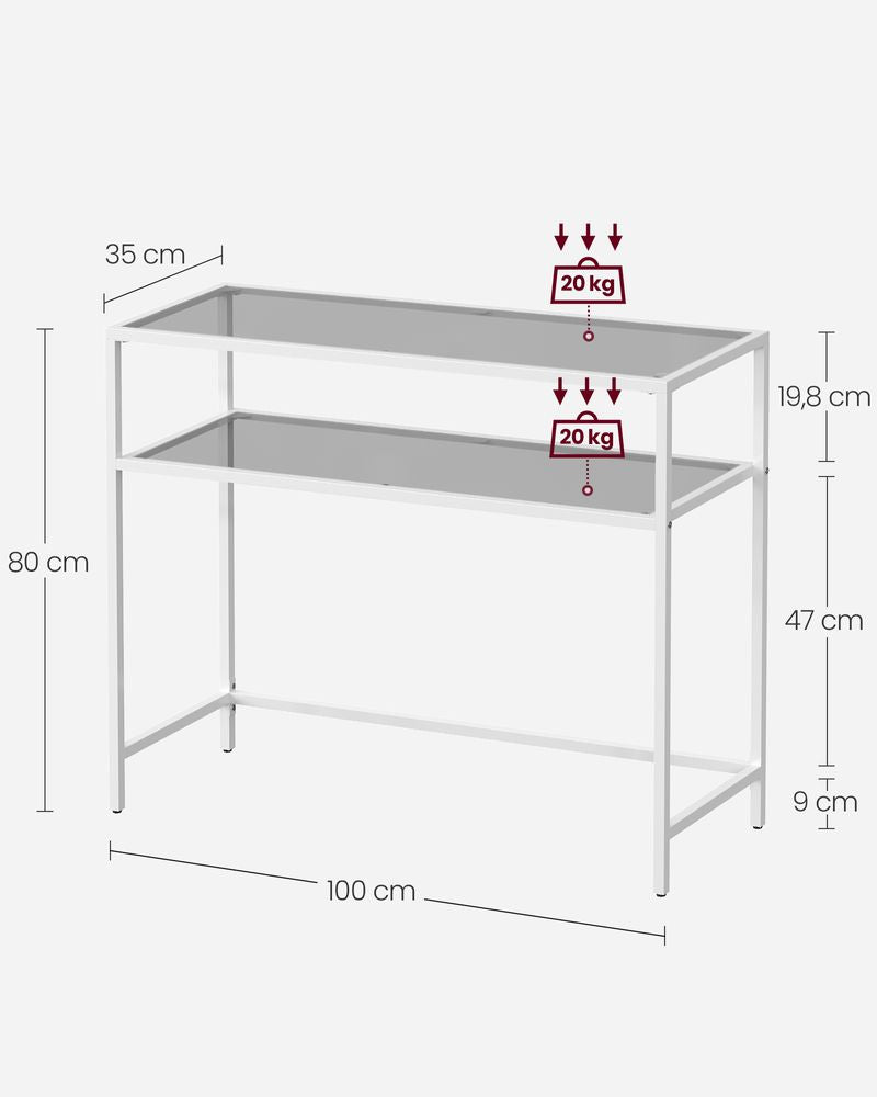 Consoletafel Parelwit - Leigrijs