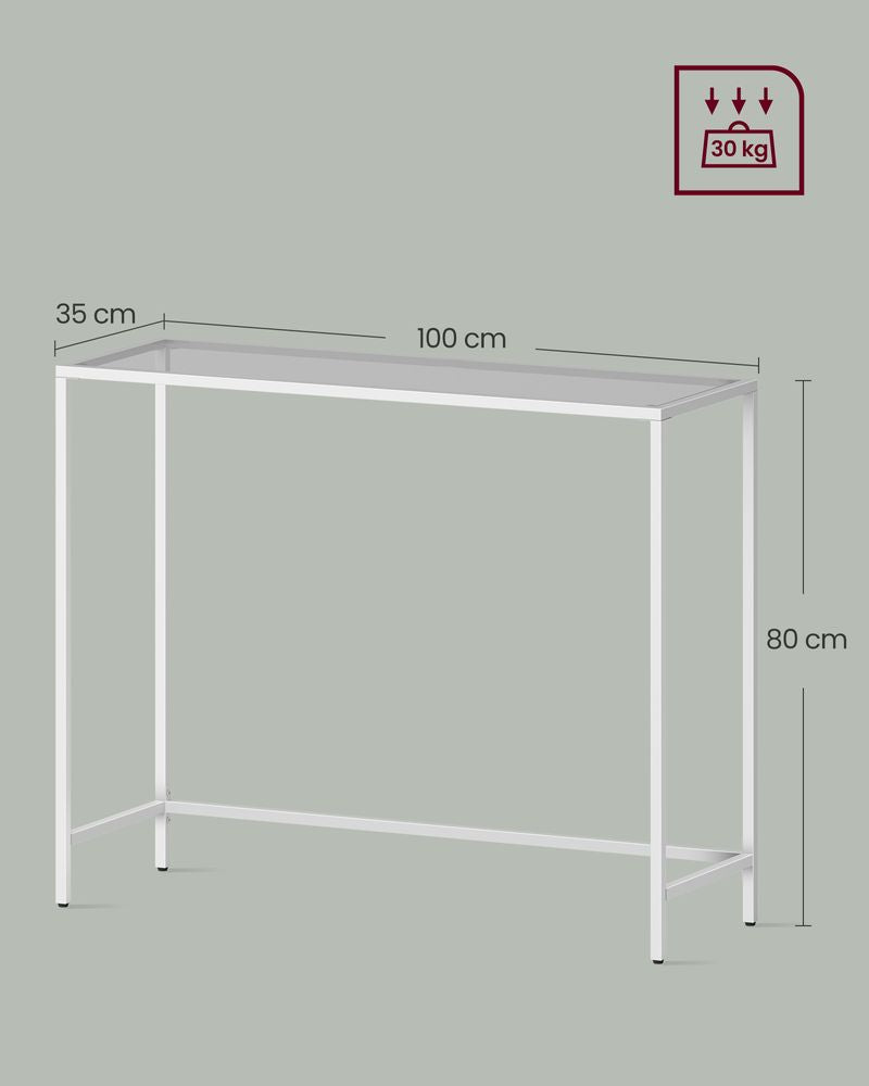 Moderne consoletafel - Parelwit / Leigrijs