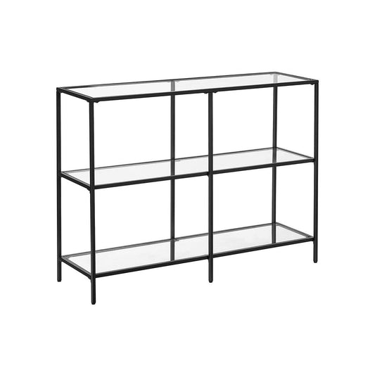 Consoletafel van gehard glas - Zwart