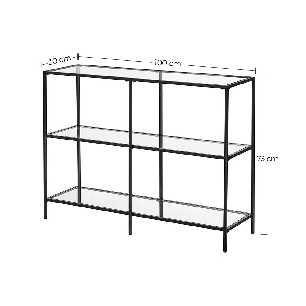 Consoletafel van gehard glas - Zwart