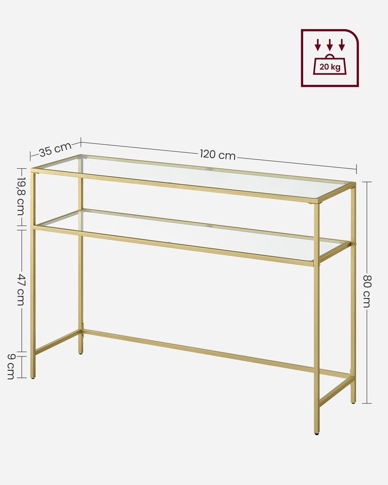 Consoletafel Goudkleurig  35 x 120 x 80 cm