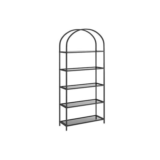 Metalen kast met gehard glas - Zwart + Grijs