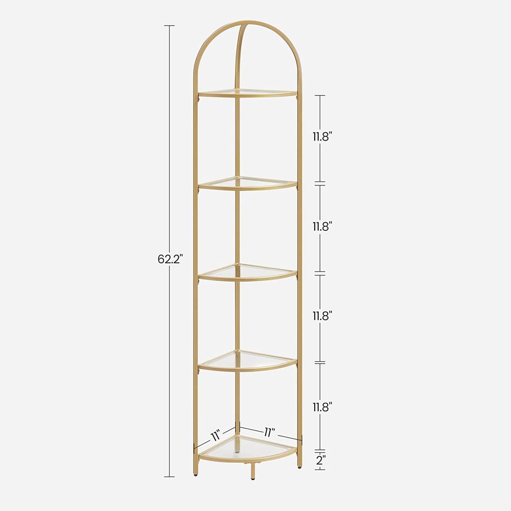 Hoekkast met 5 niveaus - Metallic Goud