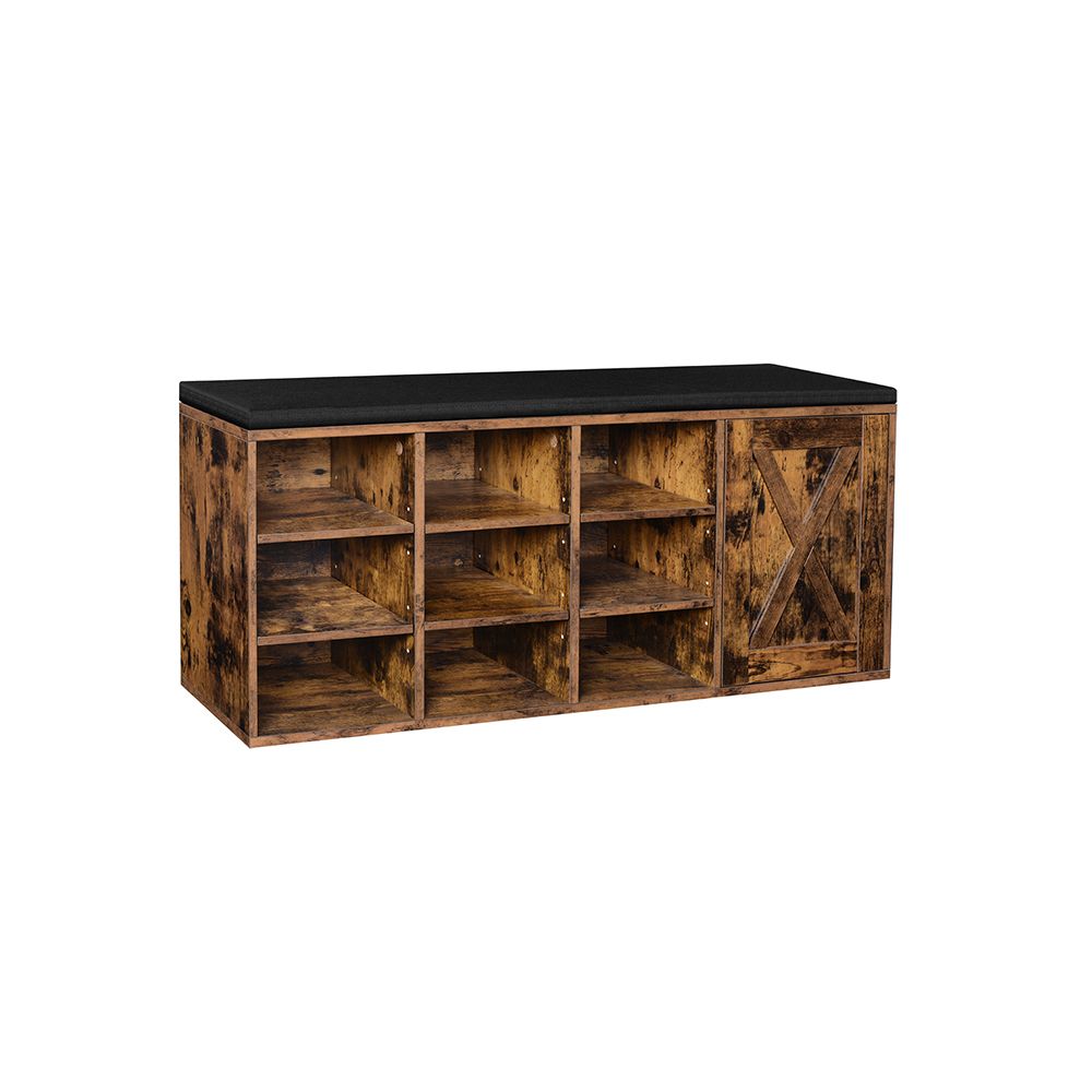 Schoenenbank met vulling - Vintagebruin