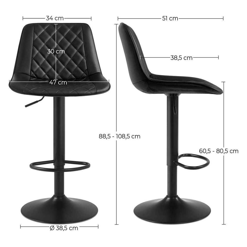 Barkruk set van 2  - Zwart