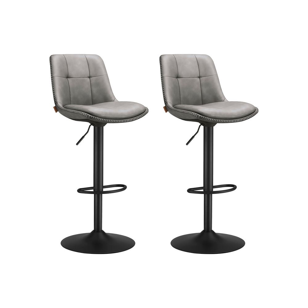 Barkruk met rugleuning set van 2 - Duifgrijs