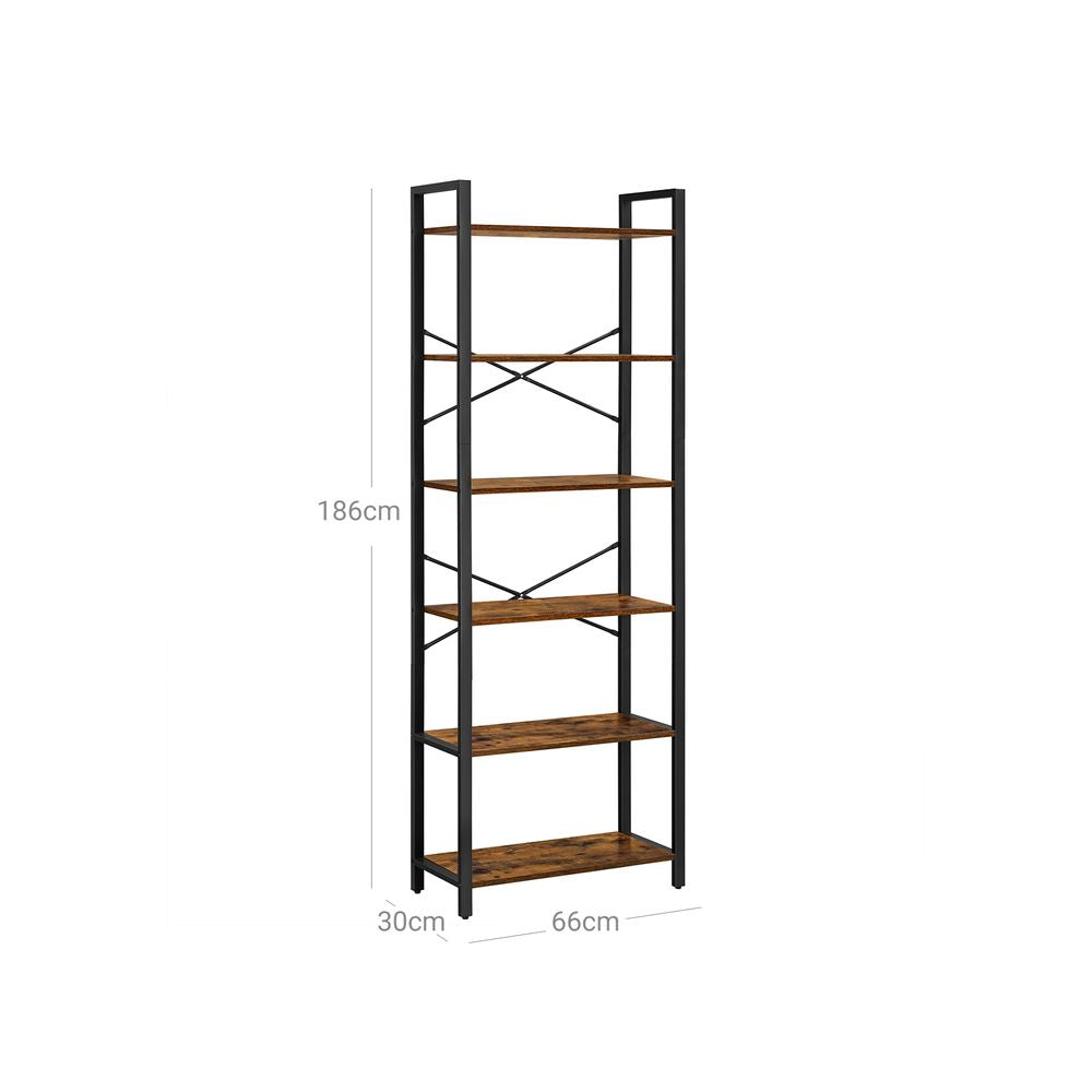 Boekenkast met 6 niveaus - Vintagebruin