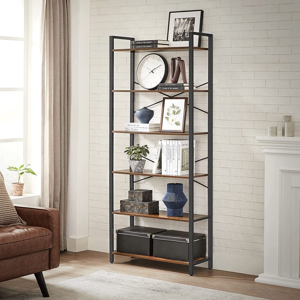 Boekenkast met 6 niveaus - Vintagebruin