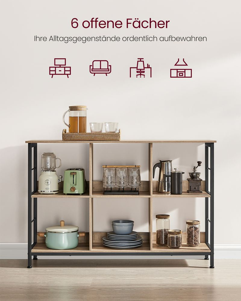 Landelijk opbergmeubel - Kameelbruin + Zwart