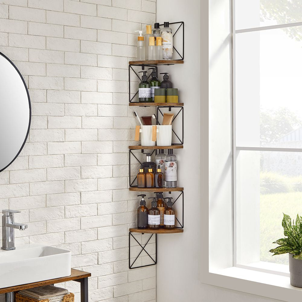 Hoekplank met 5 niveaus wandmontage